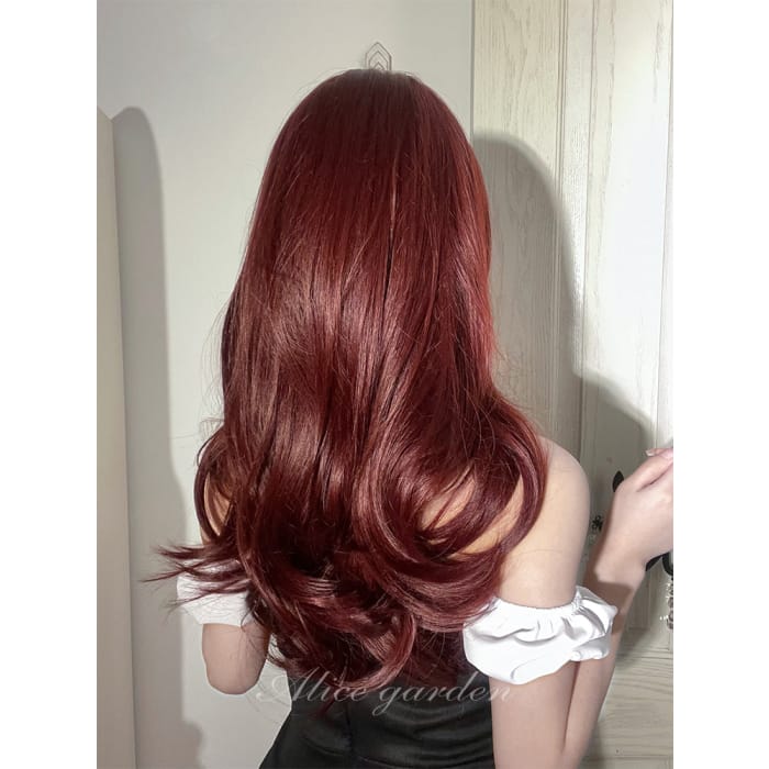 Casual Series Dark Cherry Red Wig - Brick red