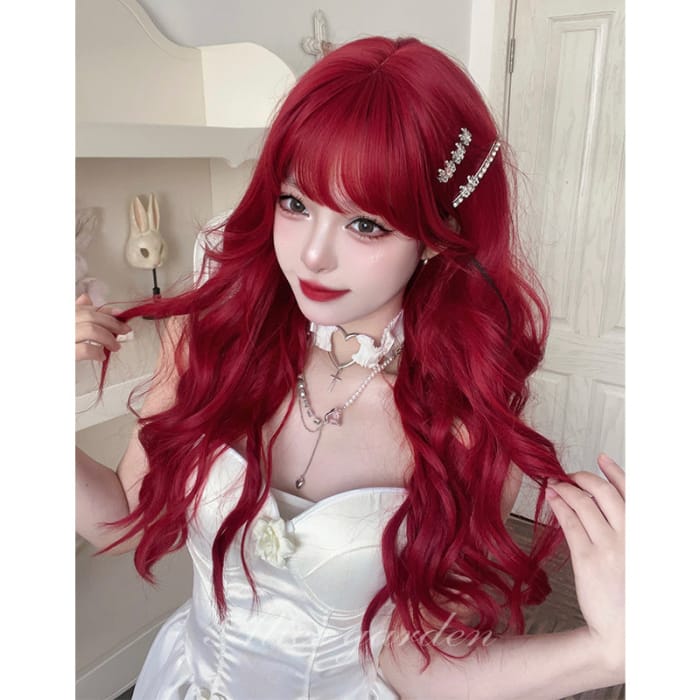 Casual Series Hot Cherry Red Curly Wig - Crimson