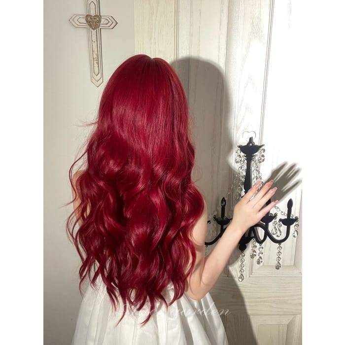 Casual Series Hot Cherry Red Curly Wig - Crimson