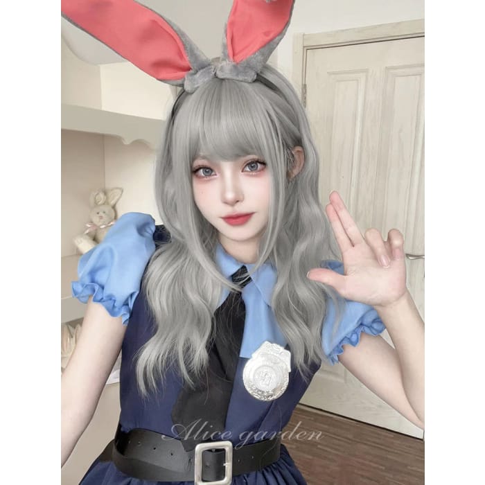 Casual Series Judy Hops Silver Long Wig ON976 - white