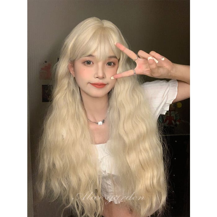 Casual Series Natural Wavy Blonde Long Wig - Light gold
