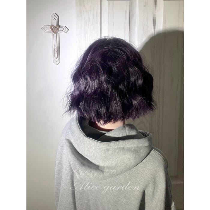 Casual Series Short Wavy Purple Wig - Solid purple