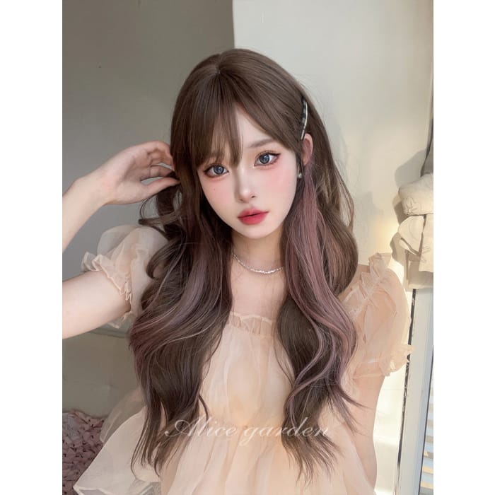 Casual Series Soft Brown With Pink Wig - Cold brown powder
