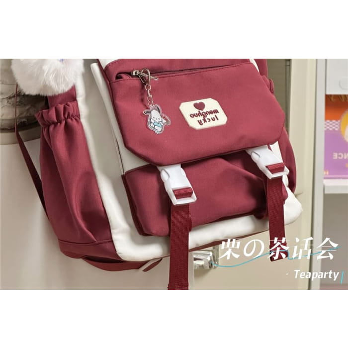 Cat Ear Two Tone Tote Bag / Charm / Set