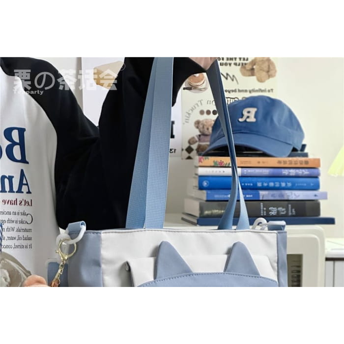 Cat Ear Two Tone Tote Bag / Charm / Set