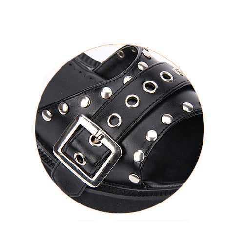 Platform High-Heel Sandals with Rivet Decor for Lolita Style