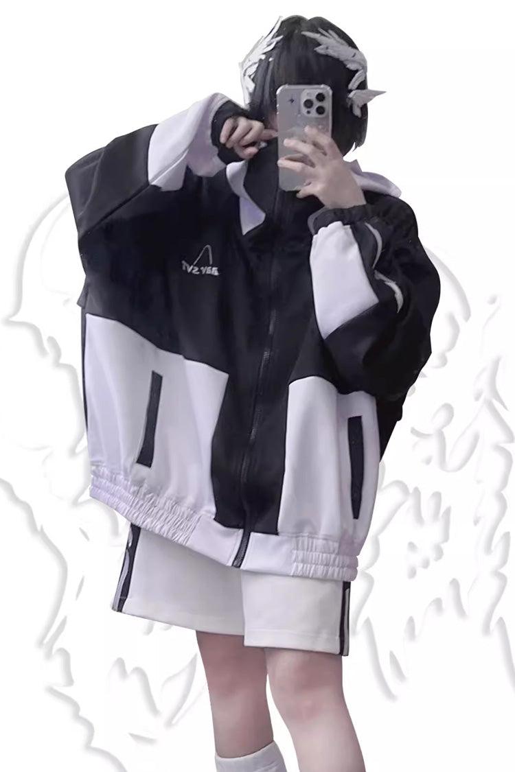 Charming Long Sleeve Printed Jirai Kei Sports Jacket 2 Colors