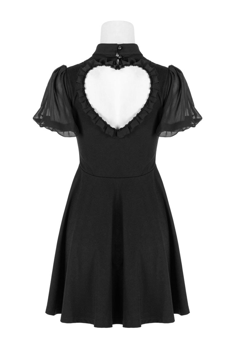 Heart Shaped Hollow High Waist Bow Steam Punk Dress