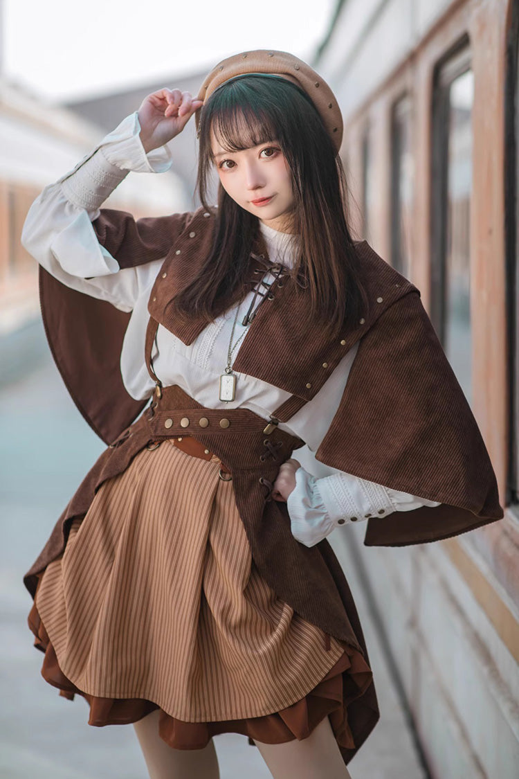 Cocoa Sleeveless Punk Lolita Shawl and Cloak