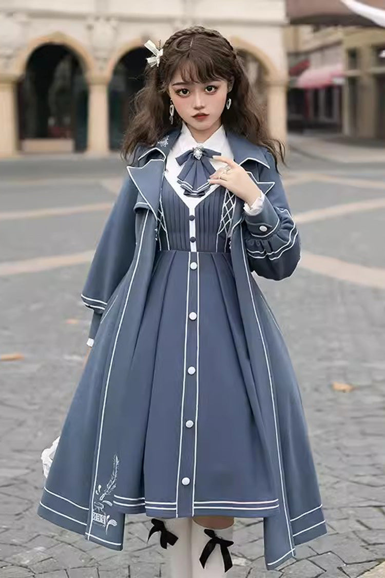 Azure Book of Lies Sweet Collegiate Elegant Lolita Jumper Skirt