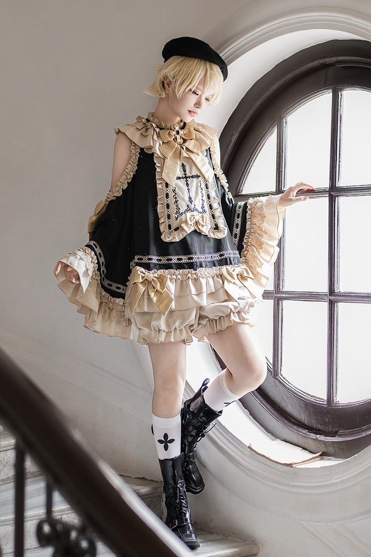 Ouji Lolita Set with Off-Shoulder and Bow