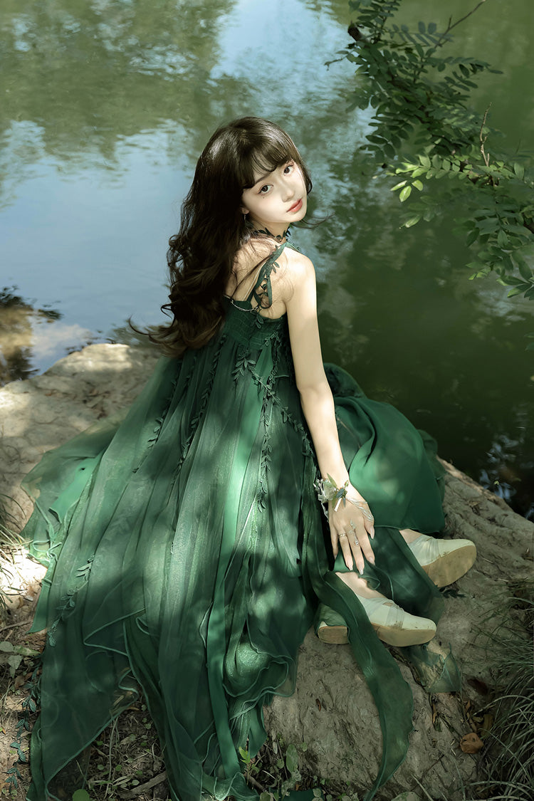 Emerald Forest Asymmetric Hem Sweet Chinese Jumper