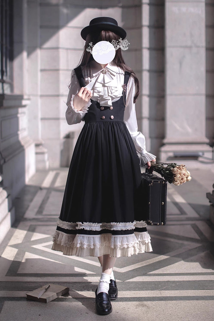 Black Bow Lace Elegant Jumper Dress - Hathaway
