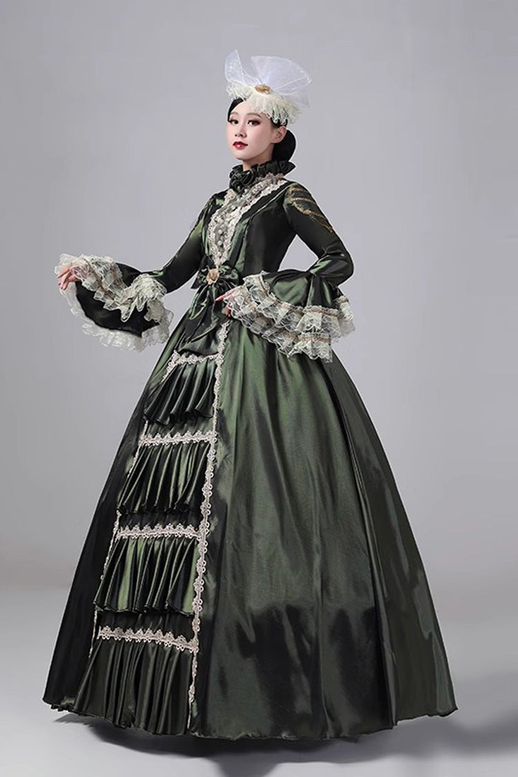 British Embroidered Medieval Victorian Gown - Vintage Court Style
