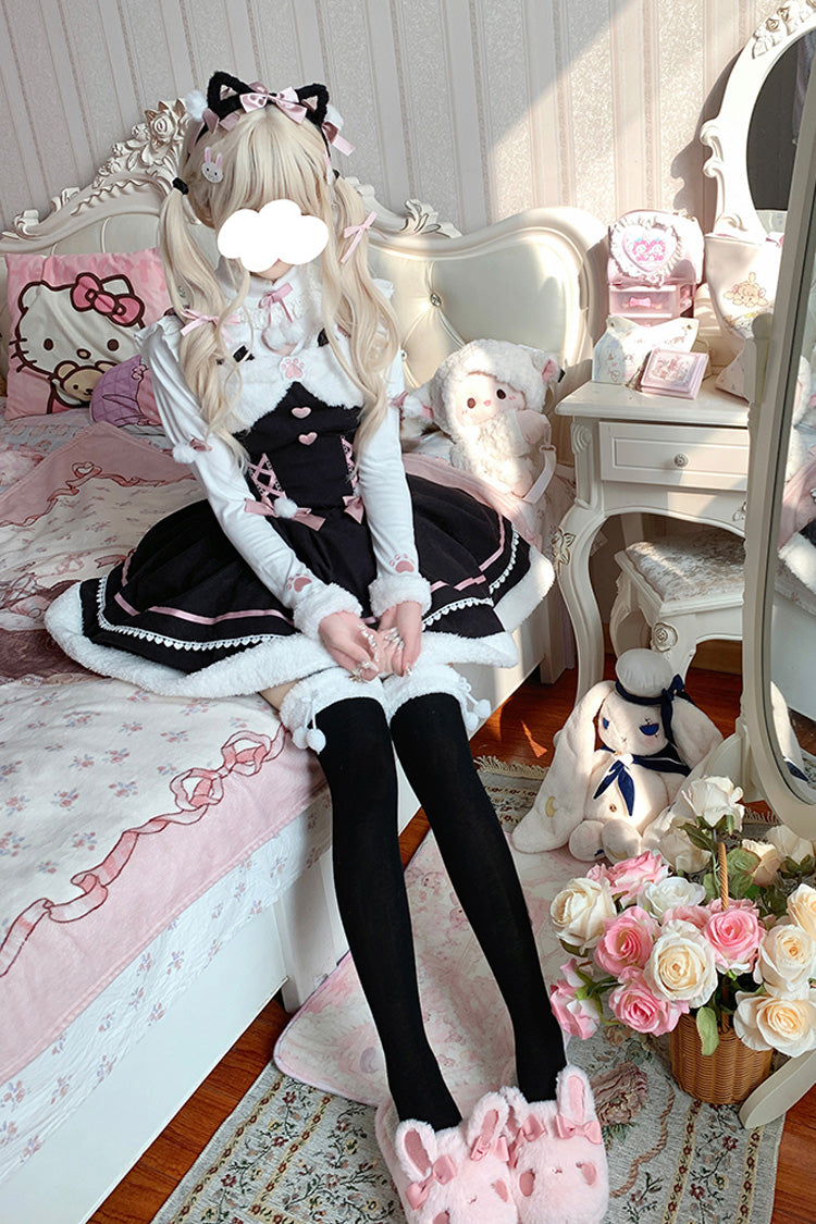 Double-Layered Bowknot Sweet Lolita JSK for Cool Weather - Star Who Meow