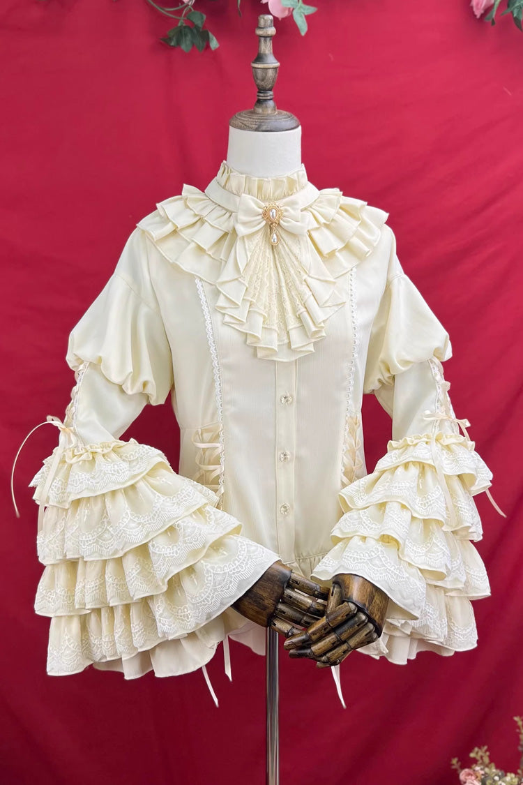 Trumpet Sleeve Ruffled Lace Elegant Lolita Blouse