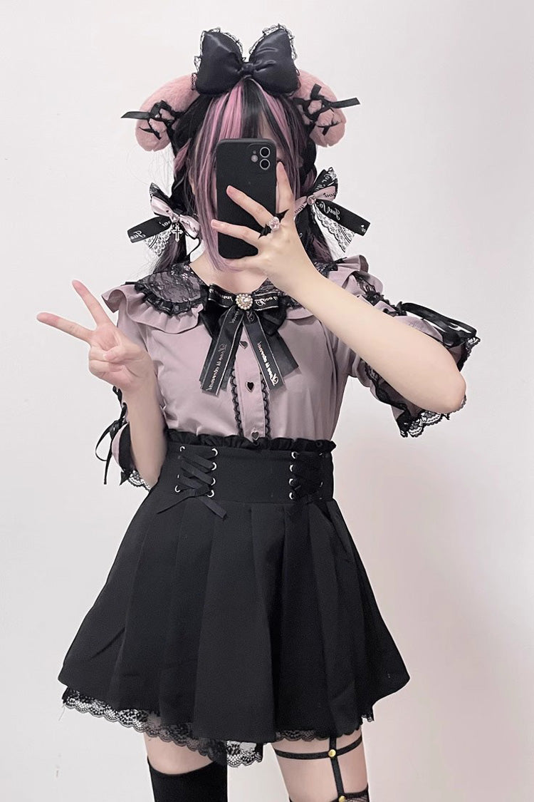 Slim Fit Bowknot Lace Sweet Lolita Jirai Blouse in Three Shades