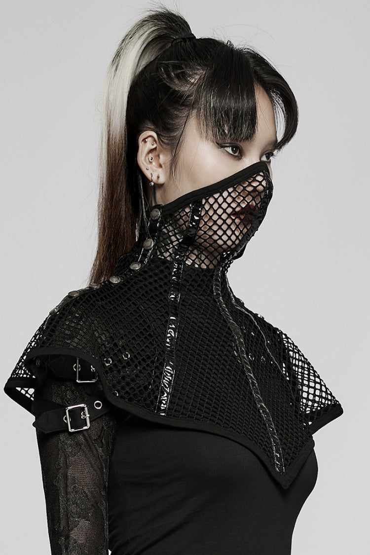 Dusk Gothic Mask with Distressed Leather Stitching