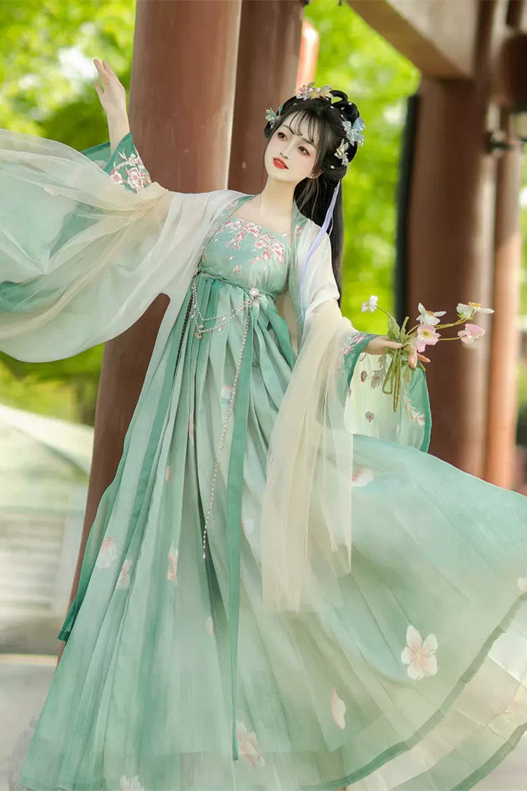 Chinese Hanfu Ensemble with Embroidery, Sweet Style Set