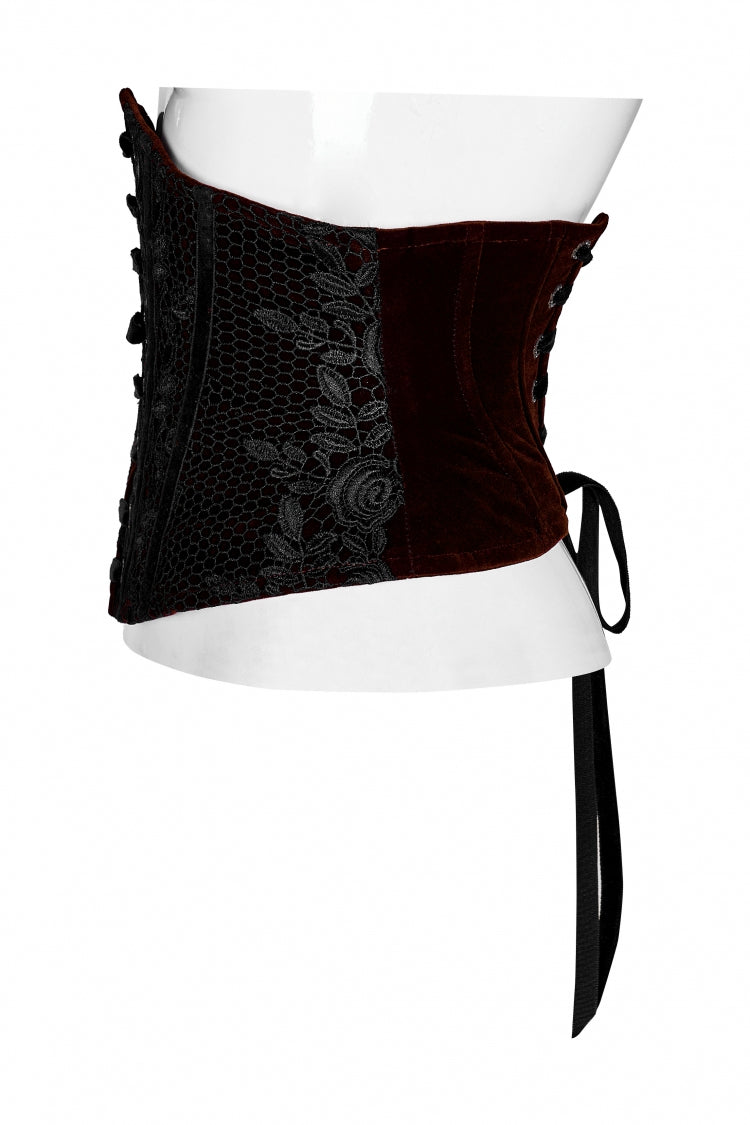 Crimson Jacquard Laced Slim Corset