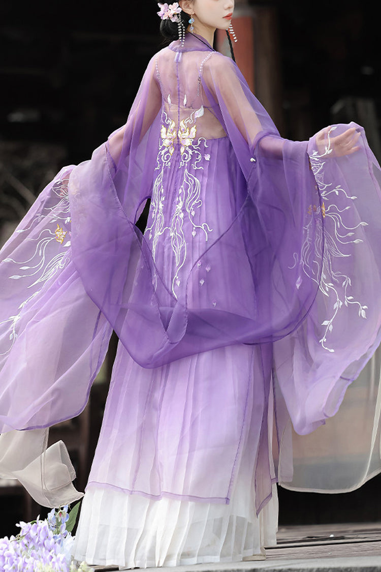 Violet Tang Dynasty Legends High Waist Printed Embroidered Hanfu Set