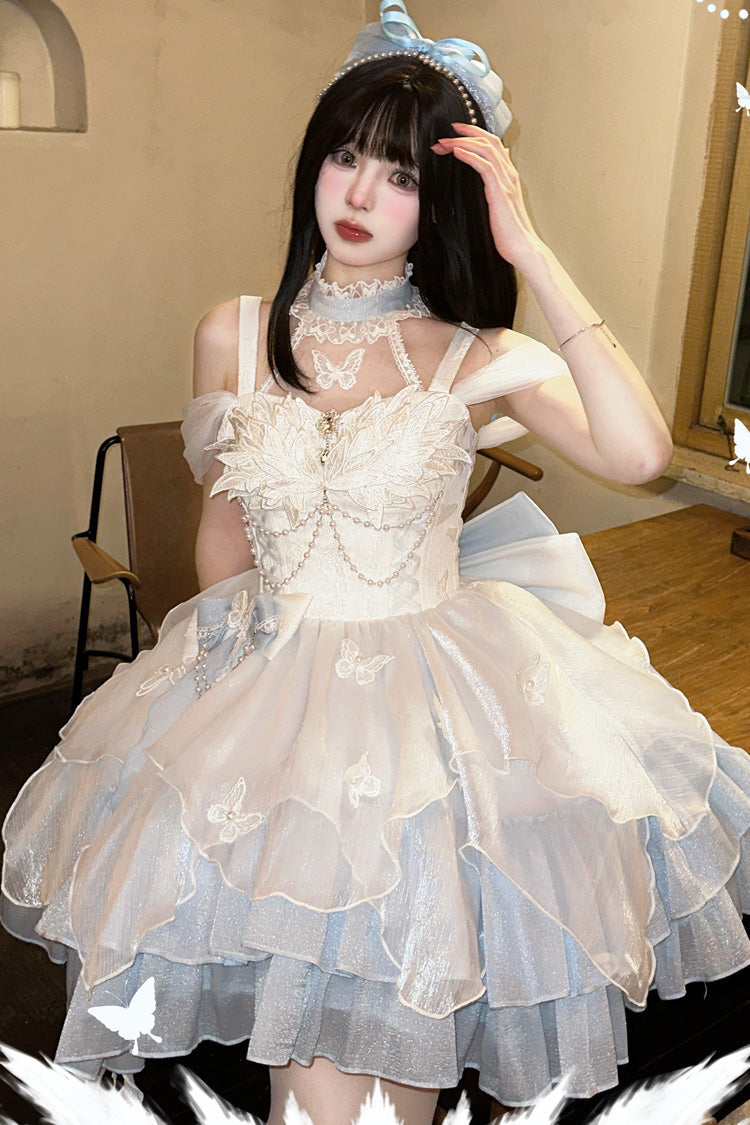 Layered Ruffle Bow Gothic Princess Lolita JSK