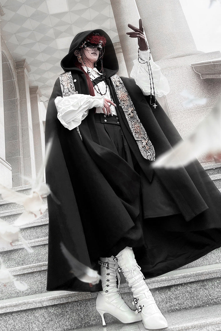 Midnight Bow Vintage Prince Blouse Pants Cloak Set - Code 003