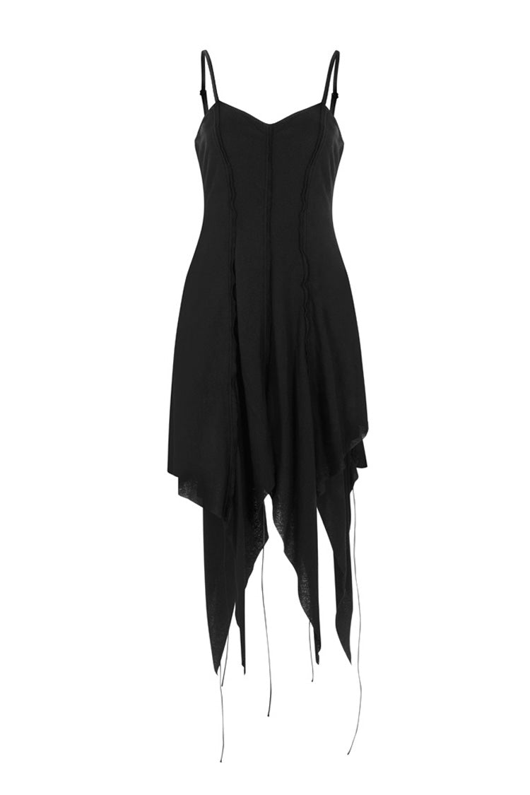 Nocturne Sling Dress with Asymmetric Hem and Shoulder Strap