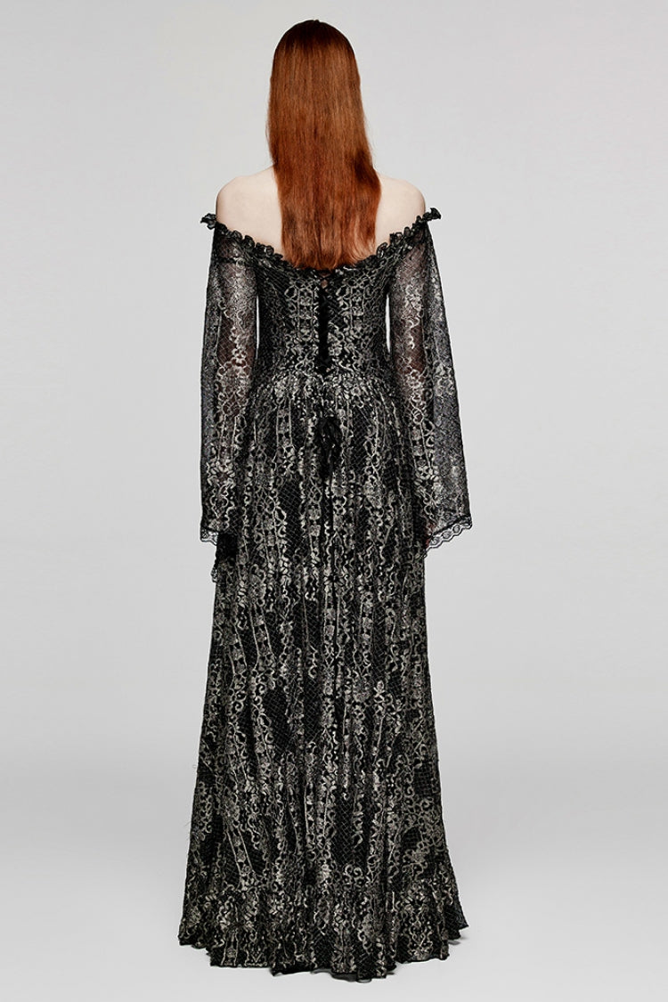 Gothic Dress with Mesh and Stitching