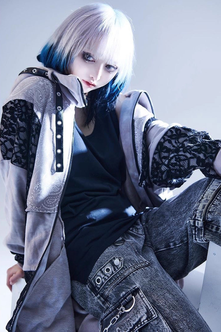 Punk Rivet Straight Leg Jirai Jeans in Two Shades