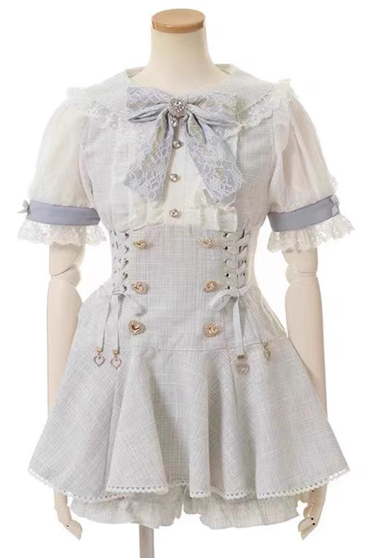 Lace Blouse and Shorts Set - Jirai Kei Outfit