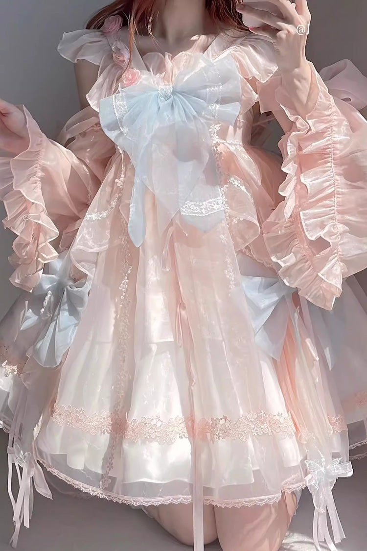 Multicolor Bow Print Sweet Lolita JSK with Chinese Inspired Details