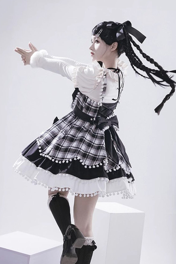 Confession Function Multi-Layer Ruffle Bowknot Color Block Sweet Lolita Jsk Dress