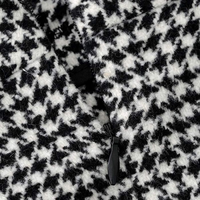 Chic Lattice Print Pocket Split Skirt