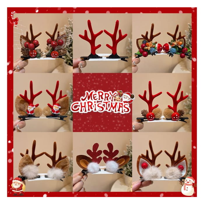 Christmas Flocking Hair Clip (Various Designs)
