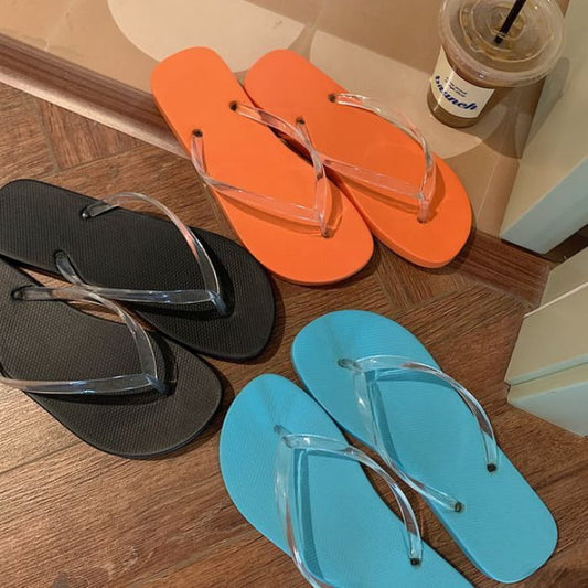 Clear PVC Strap Flip Flops