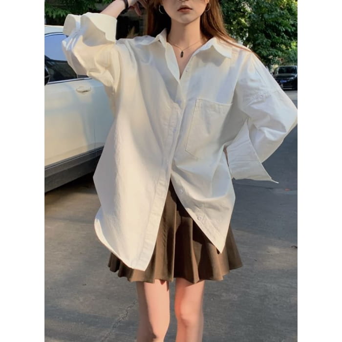 Collared Plain Shirt