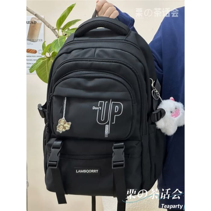 Color Block Backpack / Bag Charm / Set - With Horn Monster