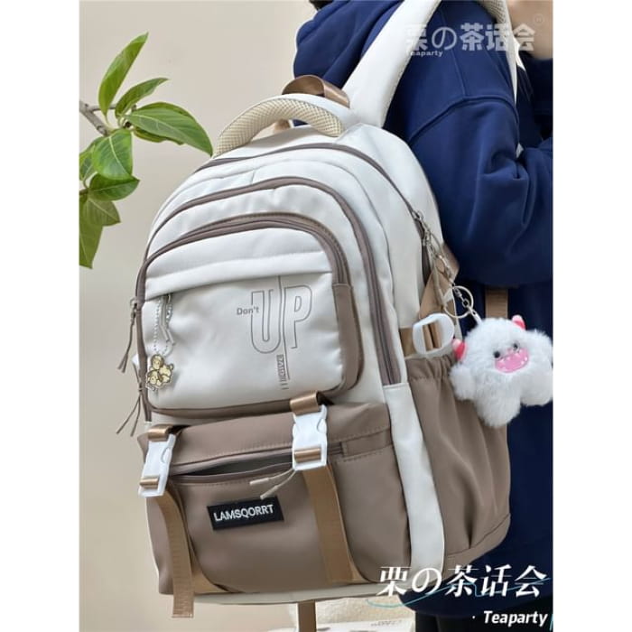 Color Block Backpack / Bag Charm / Set - With Horn Monster