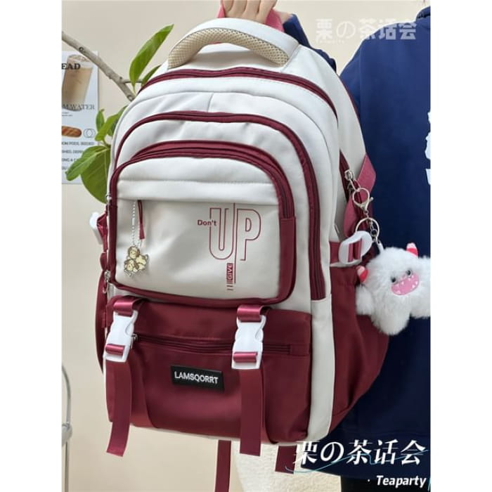 Color Block Backpack / Bag Charm / Set - With Horn Monster