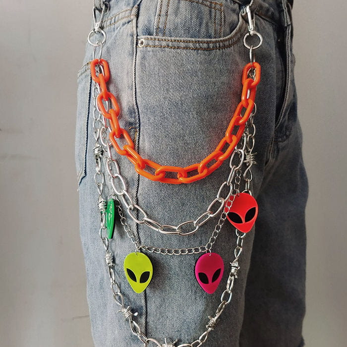 Colorful Alien Pant Chain Belt - Belts