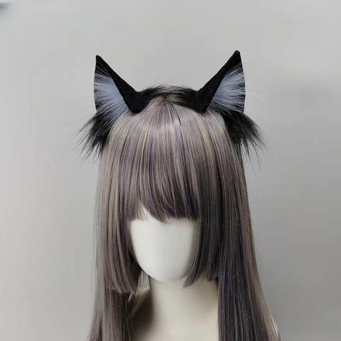 Cute Realistic Neko Girl Cosplay Ears ON826 - Black-Blue
