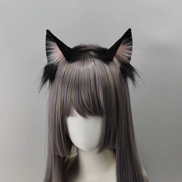 Cute Realistic Neko Girl Cosplay Ears ON826 - Black-Pink