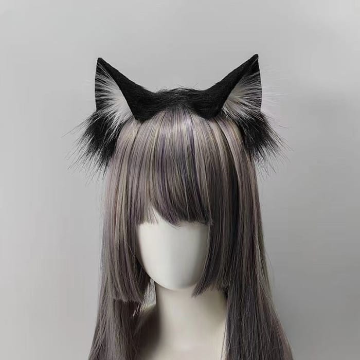 Cute Realistic Neko Girl Cosplay Ears ON826 - Black-White