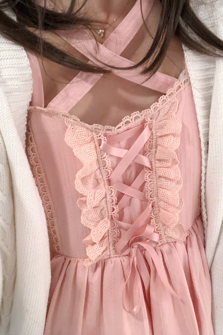 Blush First Love Triple Ruffle Bow Lace Lolita Gown