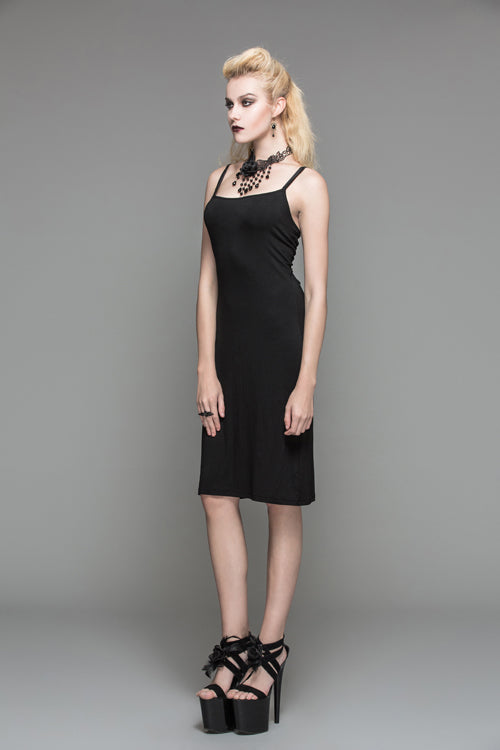 Strappy Mid-Length Suspenders Gothic Dress