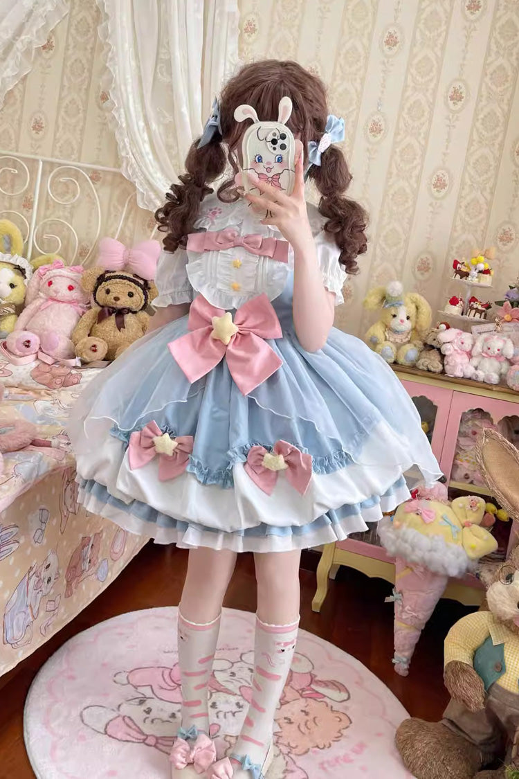 Wishing Star Bowknot JSK Dress with Bud Accents
