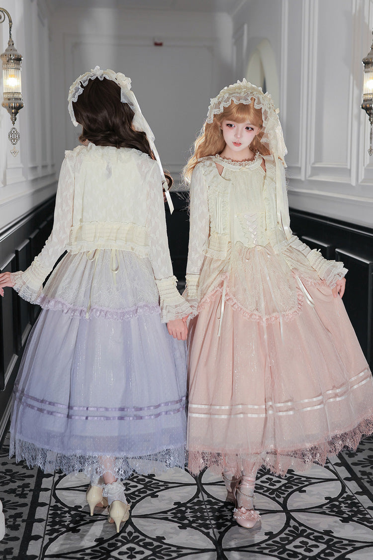 Halterneck Sleeveless Printed Lace Corset Lolita JSK Set