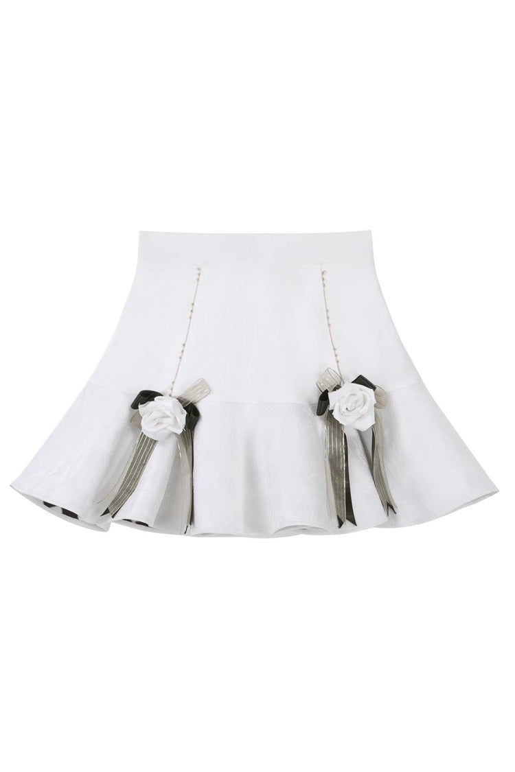 Ivory Palace Style Fishtail Skirt with Ruffles - Star Gate
