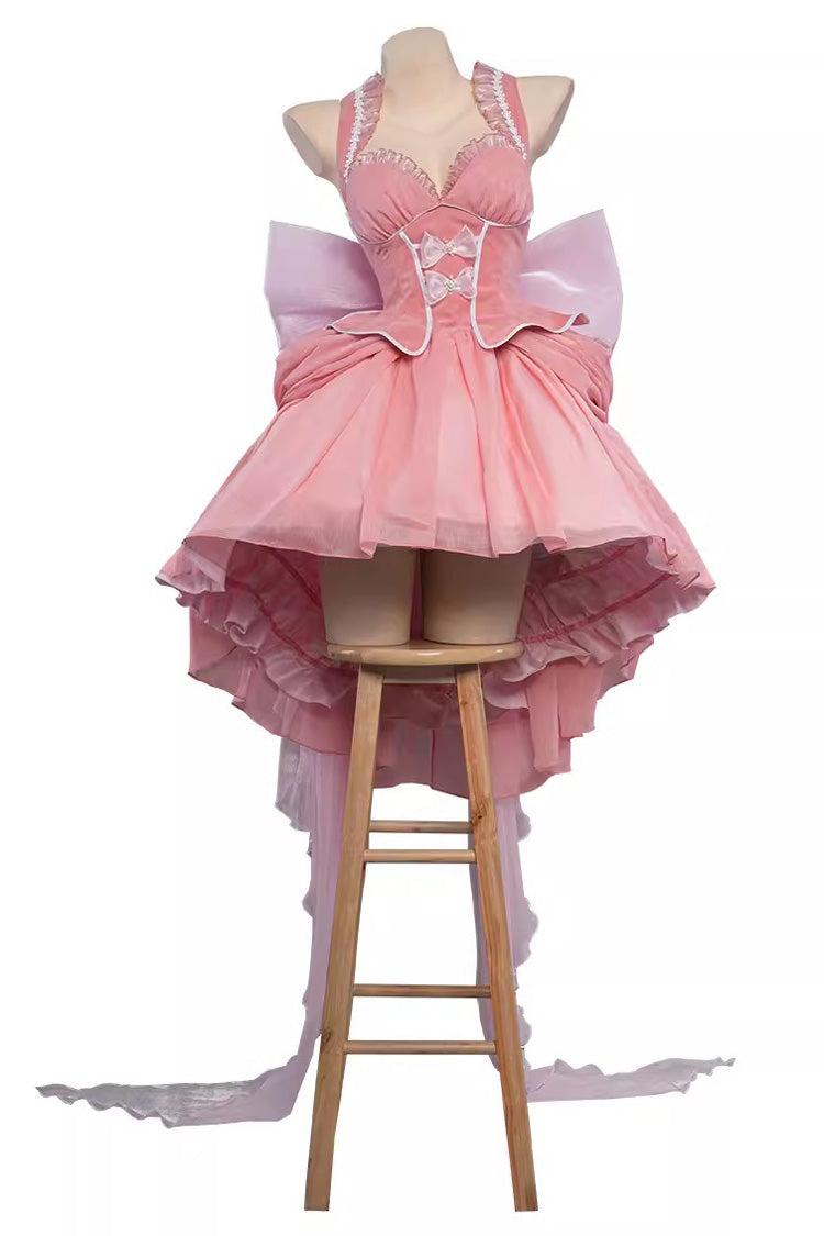 Pink Angel Bow Lace Princess Lolita Jumper Dress